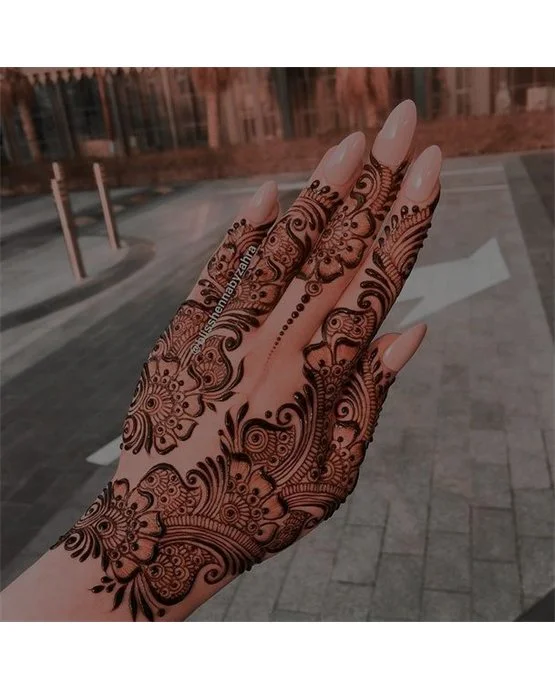 Exquisite Mandala With Chevron Covering Back Hand Mehndi Design Exquisite Mandala With Chevron Covering Back Hand Mehndi Design
